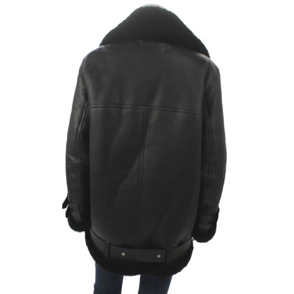 ACNE Studios Womens Biker Lamb Shearling Jacket Black Size 36 - Picture 4 of 7